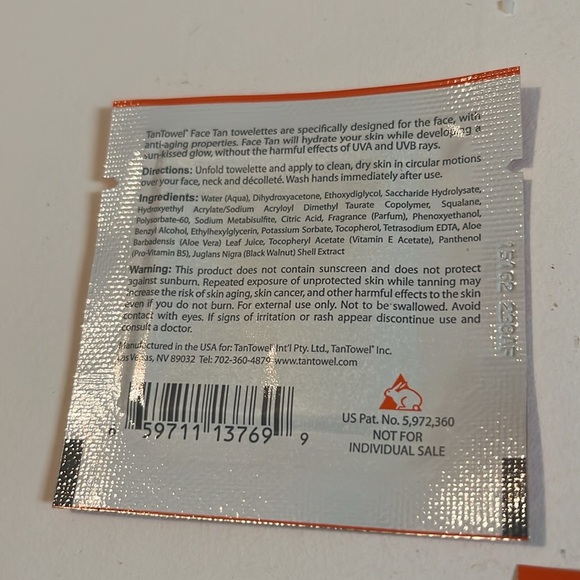 Tan Towel Face Tan Self-Tan (12) Anti Aging Towelettes - Picture 4 of 4